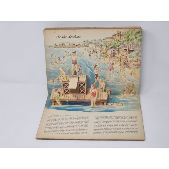 Vintage 2922 The Jolly Jump Up Vacation Trip Hardcover Book 6 Popups 12 Pages - Picture 9 of 12